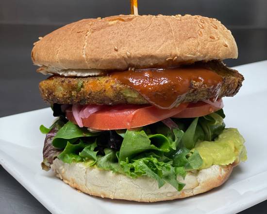 Order Veggie Burger Sandwich food online from Van Gogh's Ear Cafe store, Union on bringmethat.com