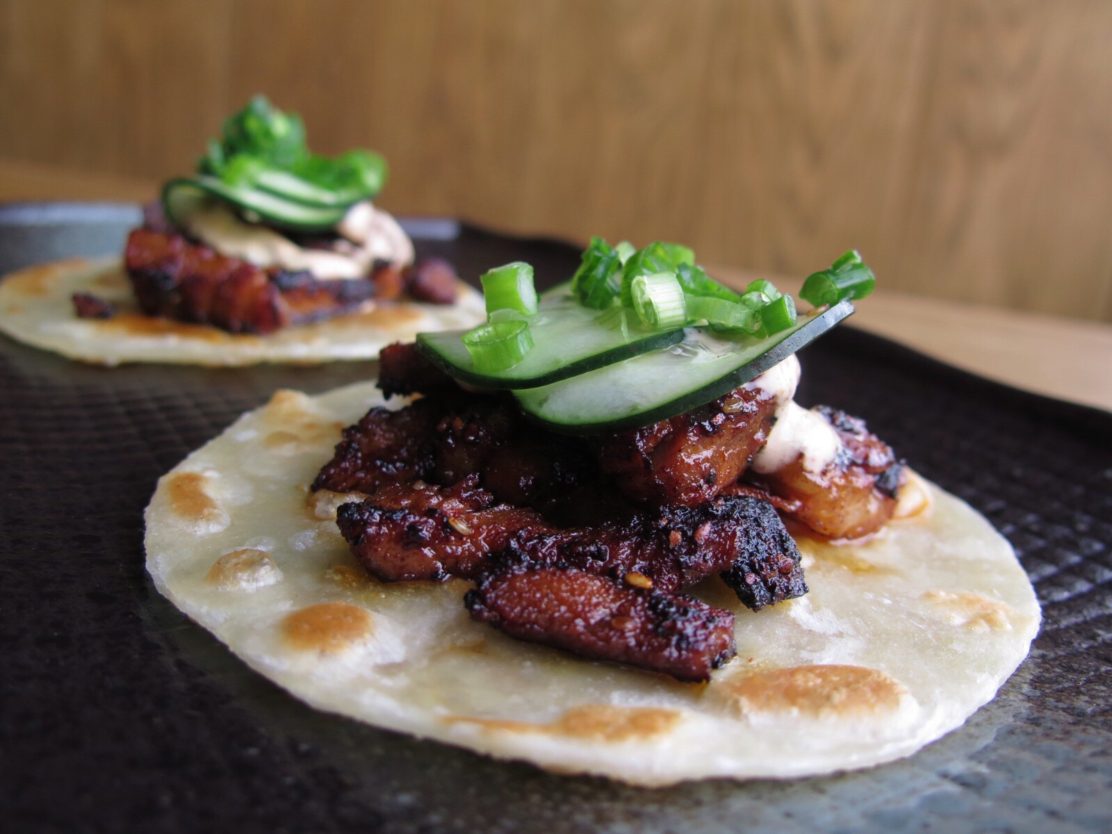 Order Korean Pork Tacos food online from Chubby Noodle store, San Francisco on bringmethat.com