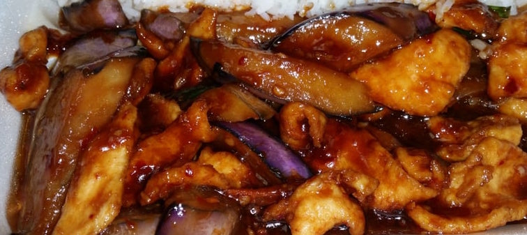 Order Chicken with Chinese Eggplant in Spicy Garlic Sauce food online from Chopstix store, Brooklyn on bringmethat.com