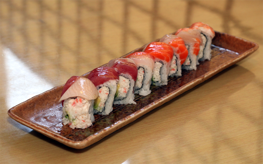 Order Rainbow Roll food online from Sushi Dragon store, Sun Valley on bringmethat.com
