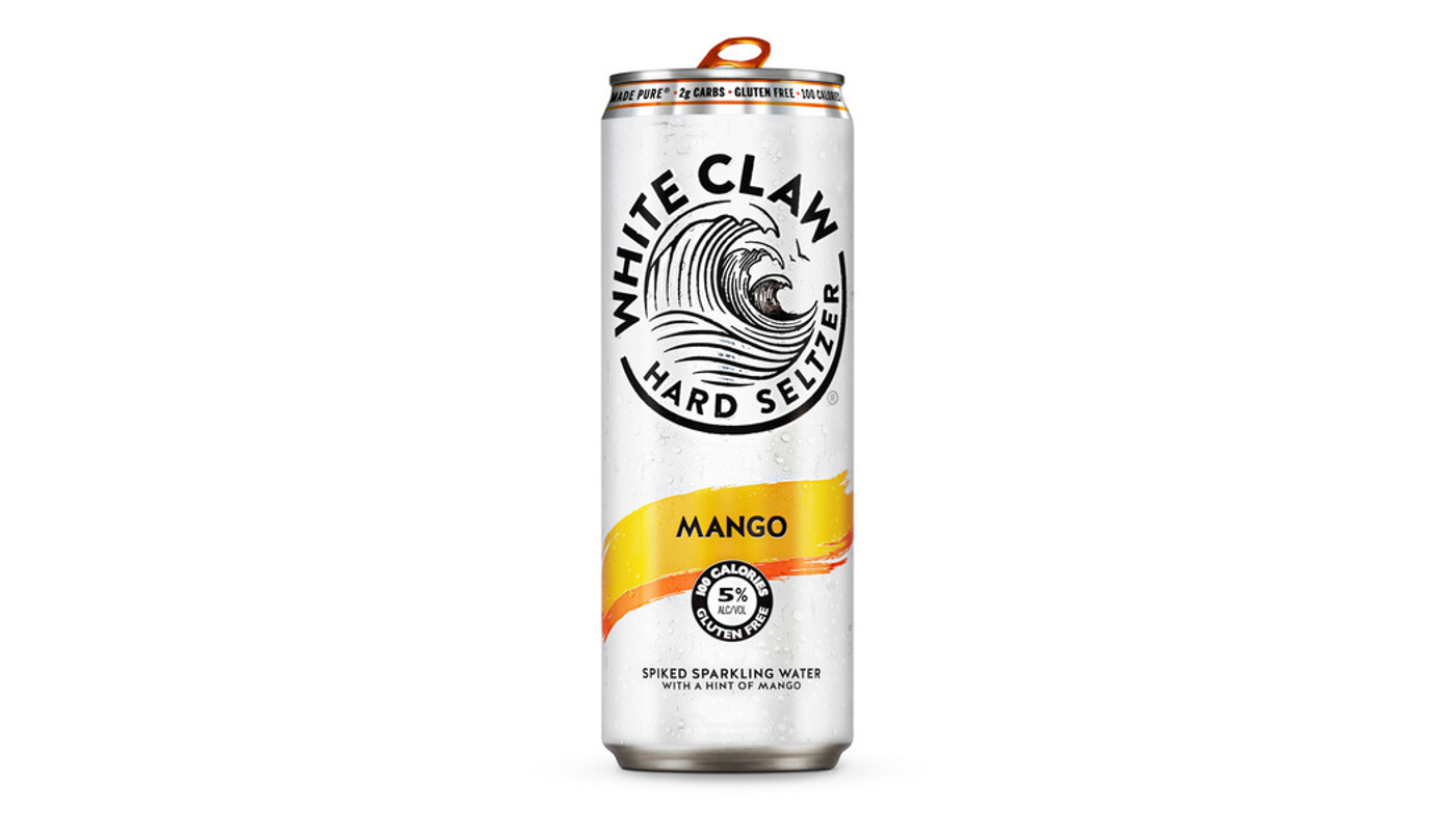 Order White Claw Spiked Sparkling Water Mango 6 Pack 12 oz Cans food online from House Of Cigar & Liquor store, Redondo Beach on bringmethat.com