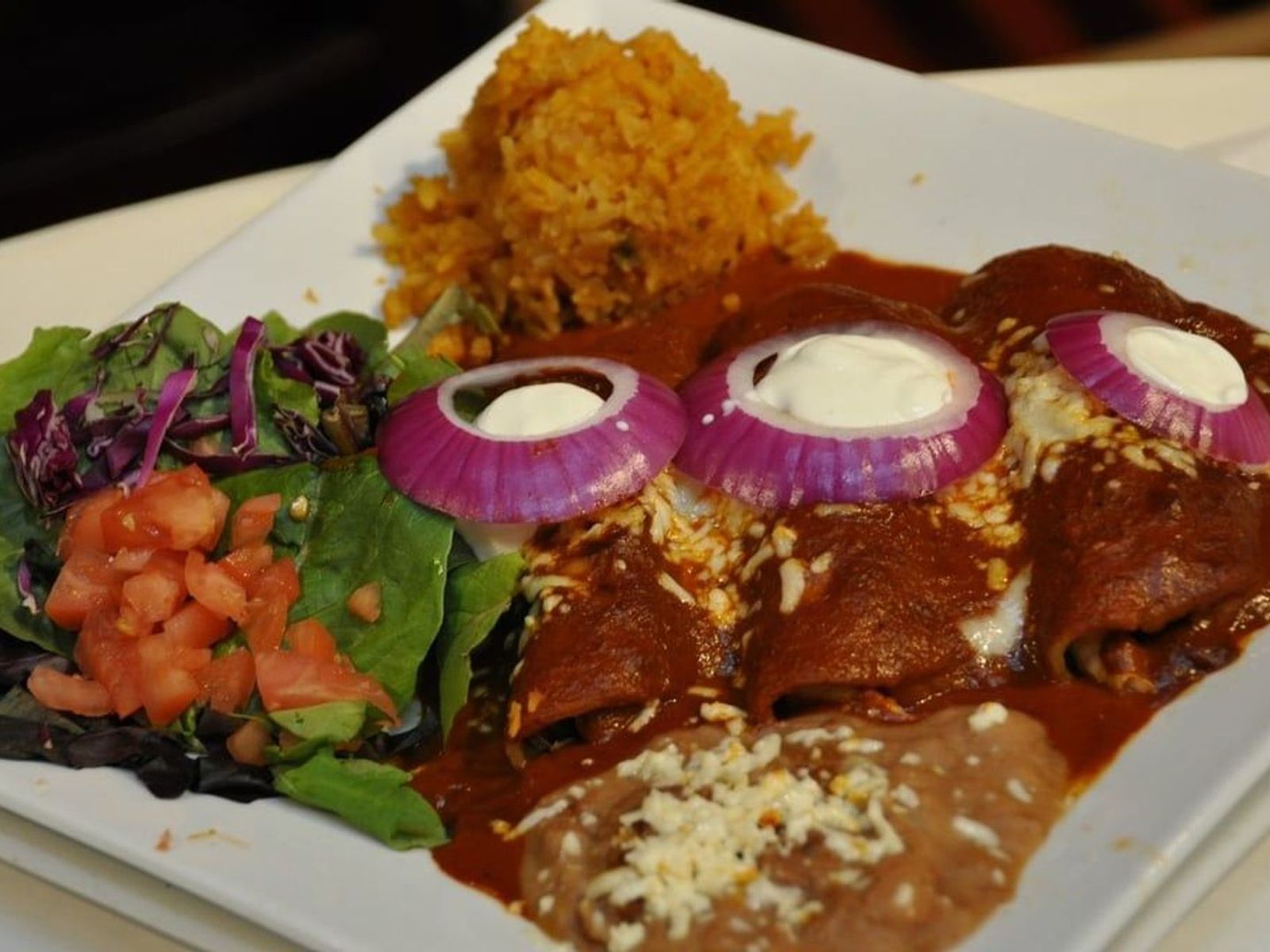 Order Enchiladas (Traditional) food online from El Nuevo Mexicano store, Chicago on bringmethat.com