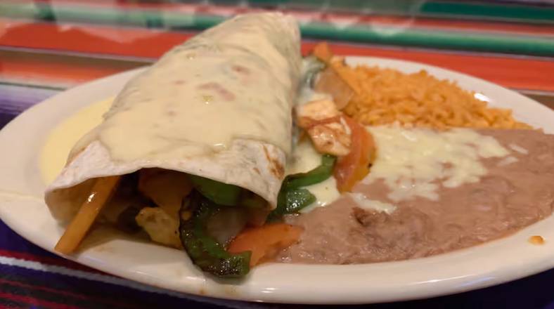 Order 17. Rancho Grande Burrito food online from Maya Mexican Restaurant store, Homewood on bringmethat.com