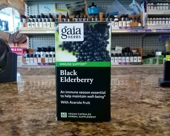Order GAIA Black Elderberry 60 caps food online from Nature Own Herb Shop store, Atlanta on bringmethat.com