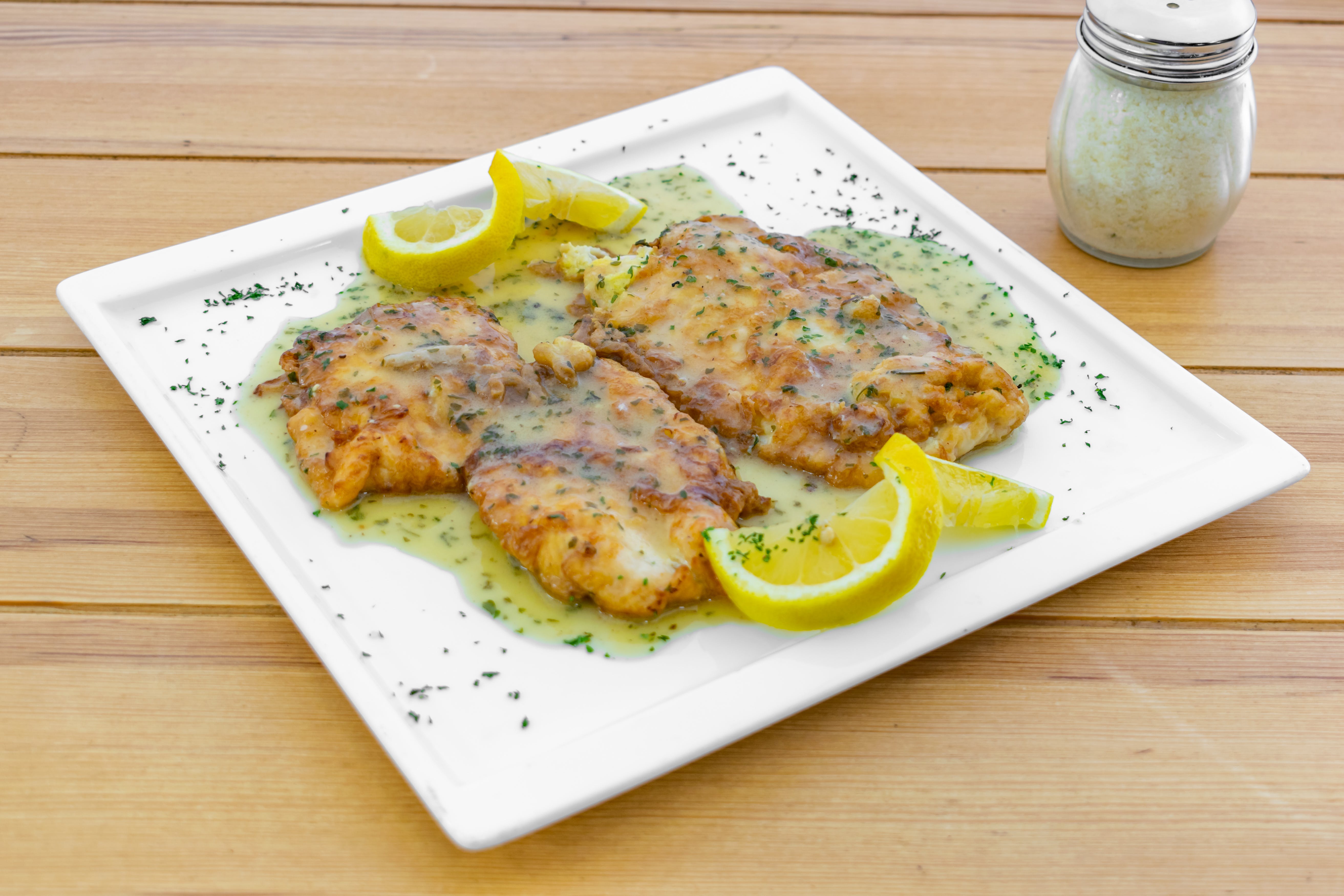 Order Chicken Francese - Entree food online from Fratelli Pizza & Coffee store, Wayne on bringmethat.com