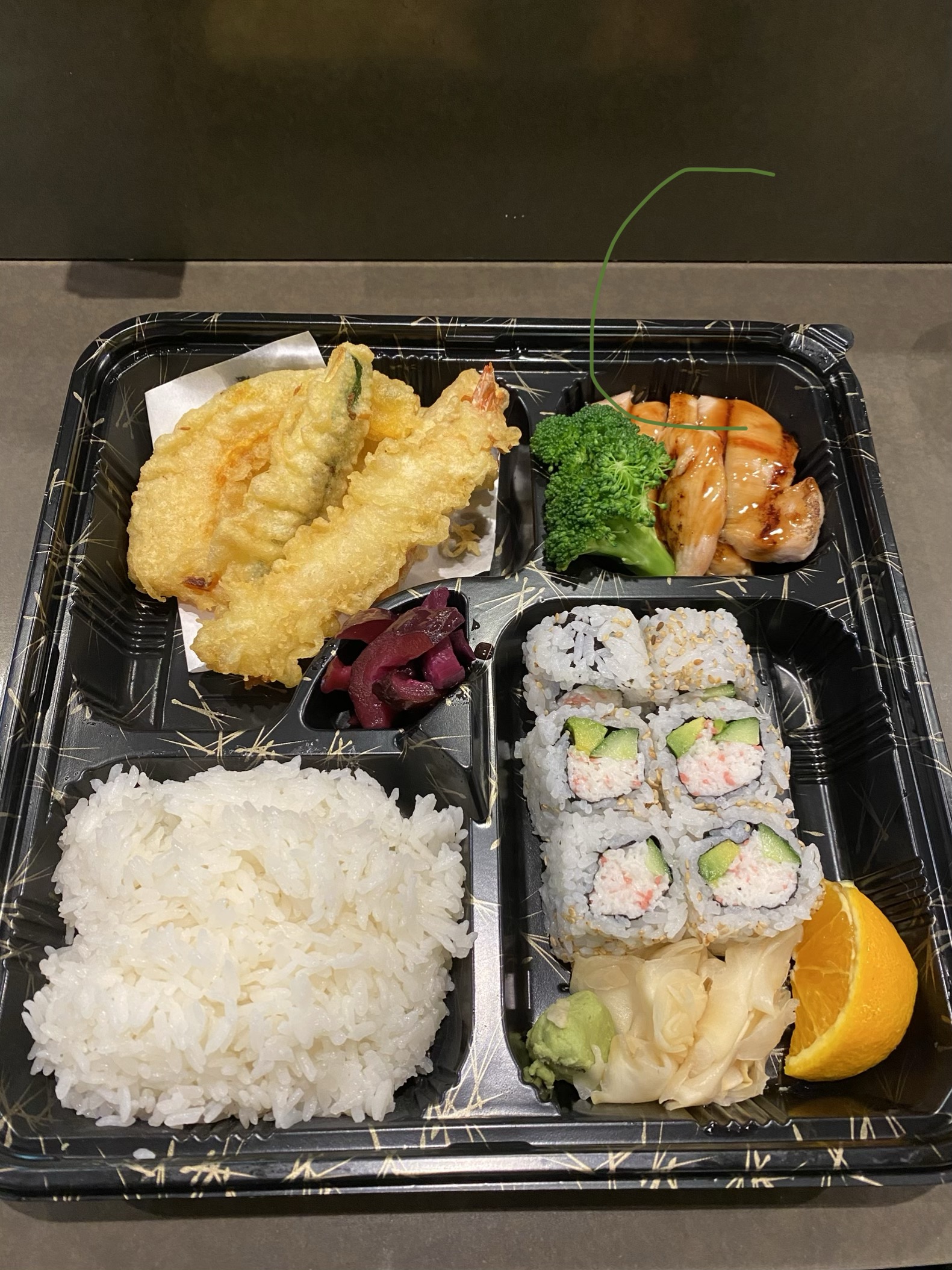 Order Bento Box C food online from Kanpai Japanese Sushi Bar and Grill store, Los Angeles on bringmethat.com