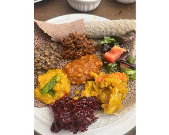 Order Taste of Ethiopia w/Seitan Tibs food online from Vegan Community Kitchen store, Apex on bringmethat.com