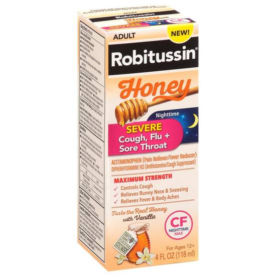Order Robitussin Maximum Strength Nighttime Syrup Honey (4 oz) food online from Rite Aid store, BEAR on bringmethat.com