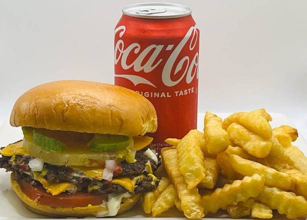 Order Pineapple Burger, Fries, & Drink food online from The burger cave store, North Las Vegas on bringmethat.com