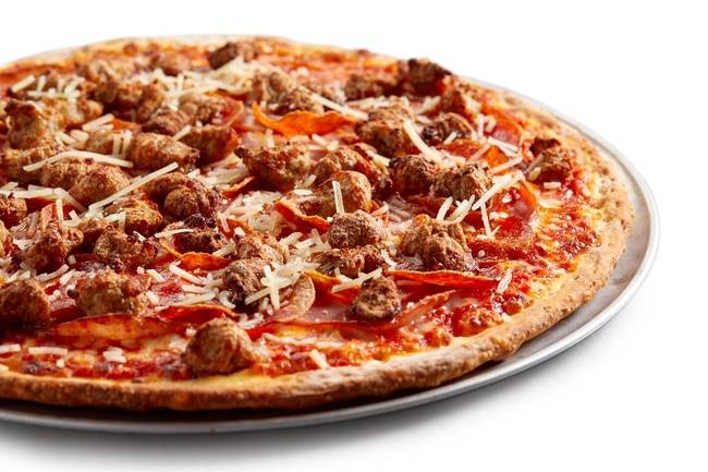 Order MEAT LOVERS food online from Bombay Pizza Kitchen store, Eden Prairie on bringmethat.com