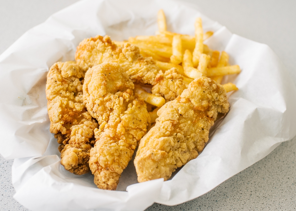 Order Chicken Strips 4pc food online from Leatherby Family Creamery store, Citrus Heights on bringmethat.com