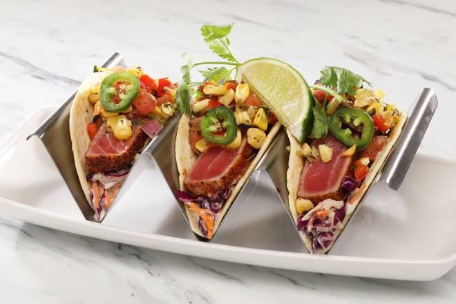 Order Seared Tuna Tacos food online from Firebirds Wood Fired Grill store, Newark on bringmethat.com