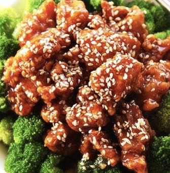 Order S8. Sesame Chicken   food online from Jins Buffet store, Lincolnton on bringmethat.com