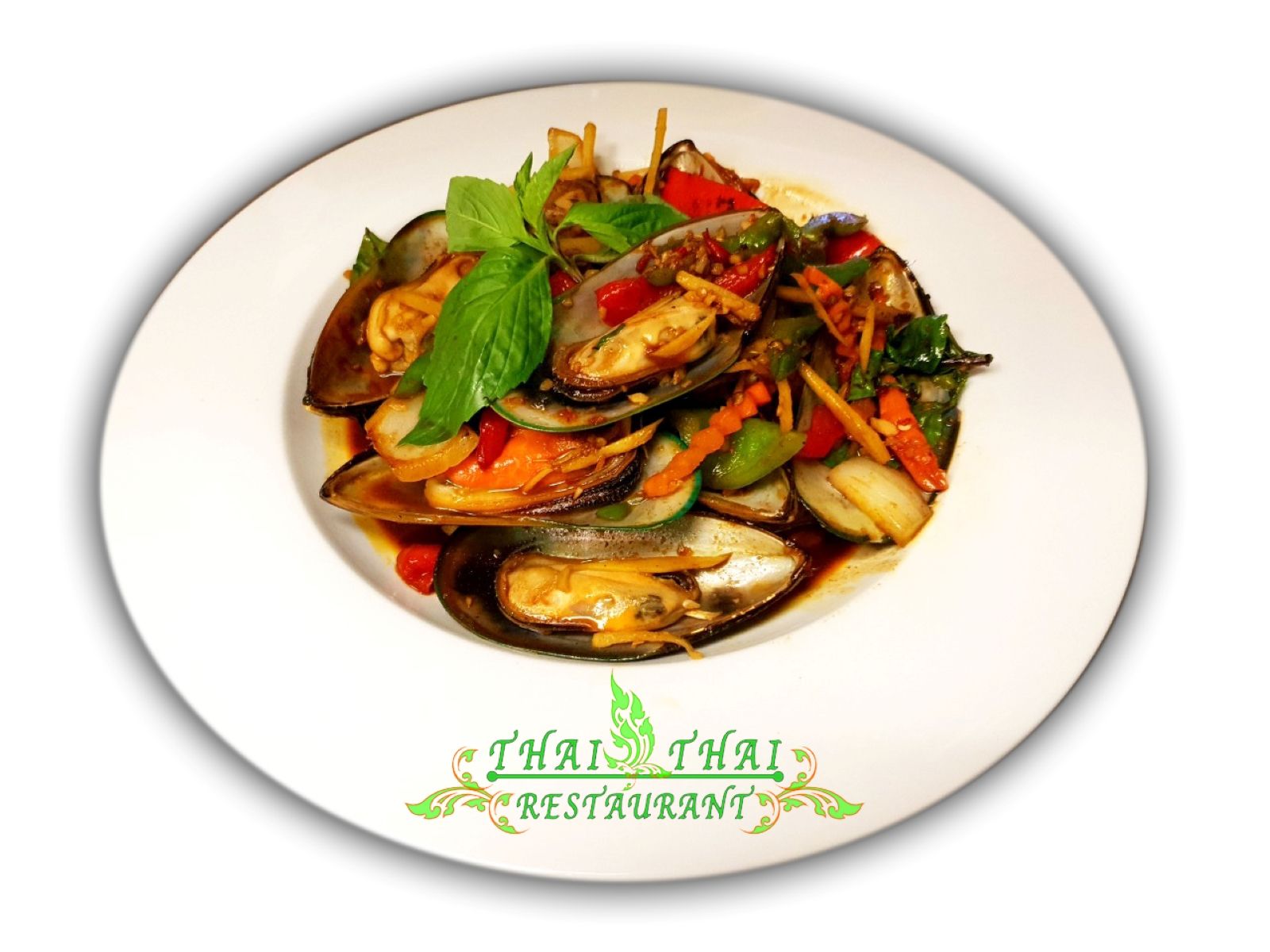 Order Sp16. Spicey Mussels food online from Thai Thai Restaurant store, Fallbrook on bringmethat.com