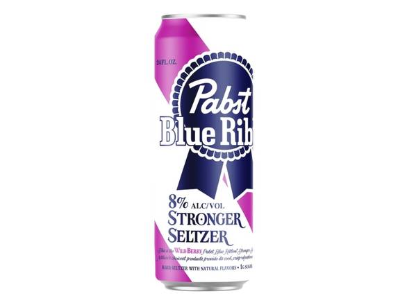 Order Pabst Blue Ribbon Stronger Seltzer Wild Berry - 24oz Can food online from Leo's Liquor store, Chicago on bringmethat.com