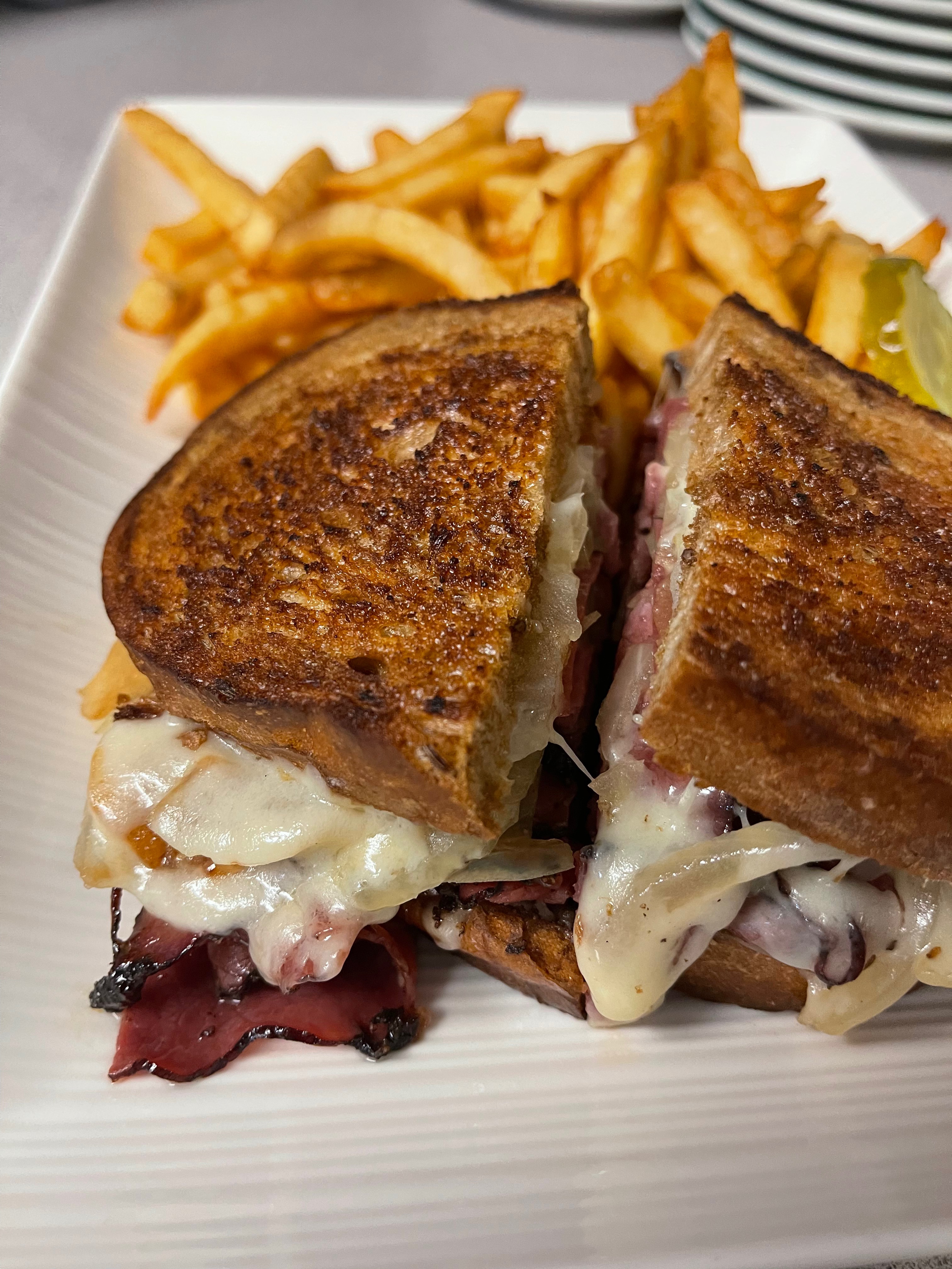 Order Hot Pastrami Deluxe food online from Papa Z Restaurant store, Colchester on bringmethat.com