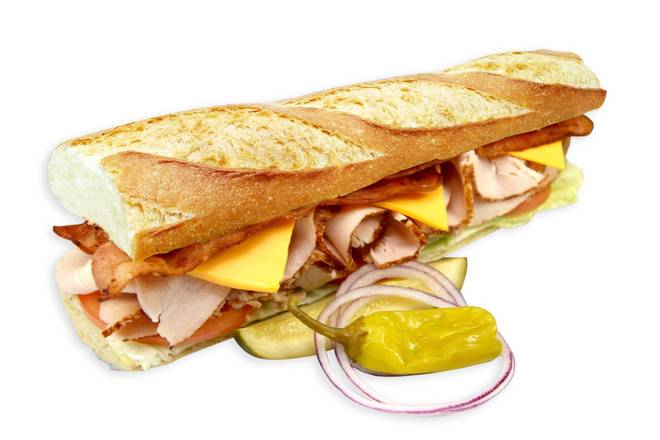 Order #27 Turkey Club Baguette food online from Lee's Sandwiches store, Alhambra on bringmethat.com
