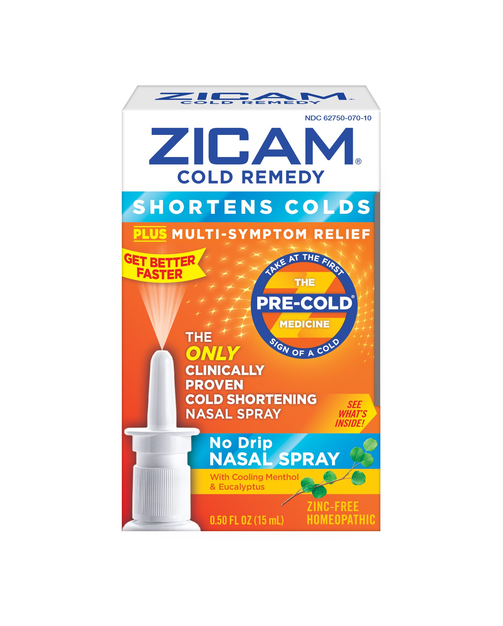 Order Zicam Adult Cold Remedy No-drip Nasal Spray With Cooling Menthol and Eucalyptus - 0.5 fl oz food online from Rite Aid store, Aston on bringmethat.com