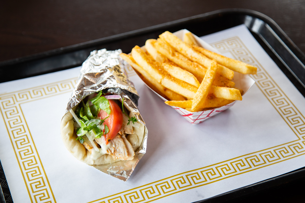 Order 2. Mini Chicken Gyro with Fries Combo food online from Number One Gyro Shoppe store, Hillard on bringmethat.com