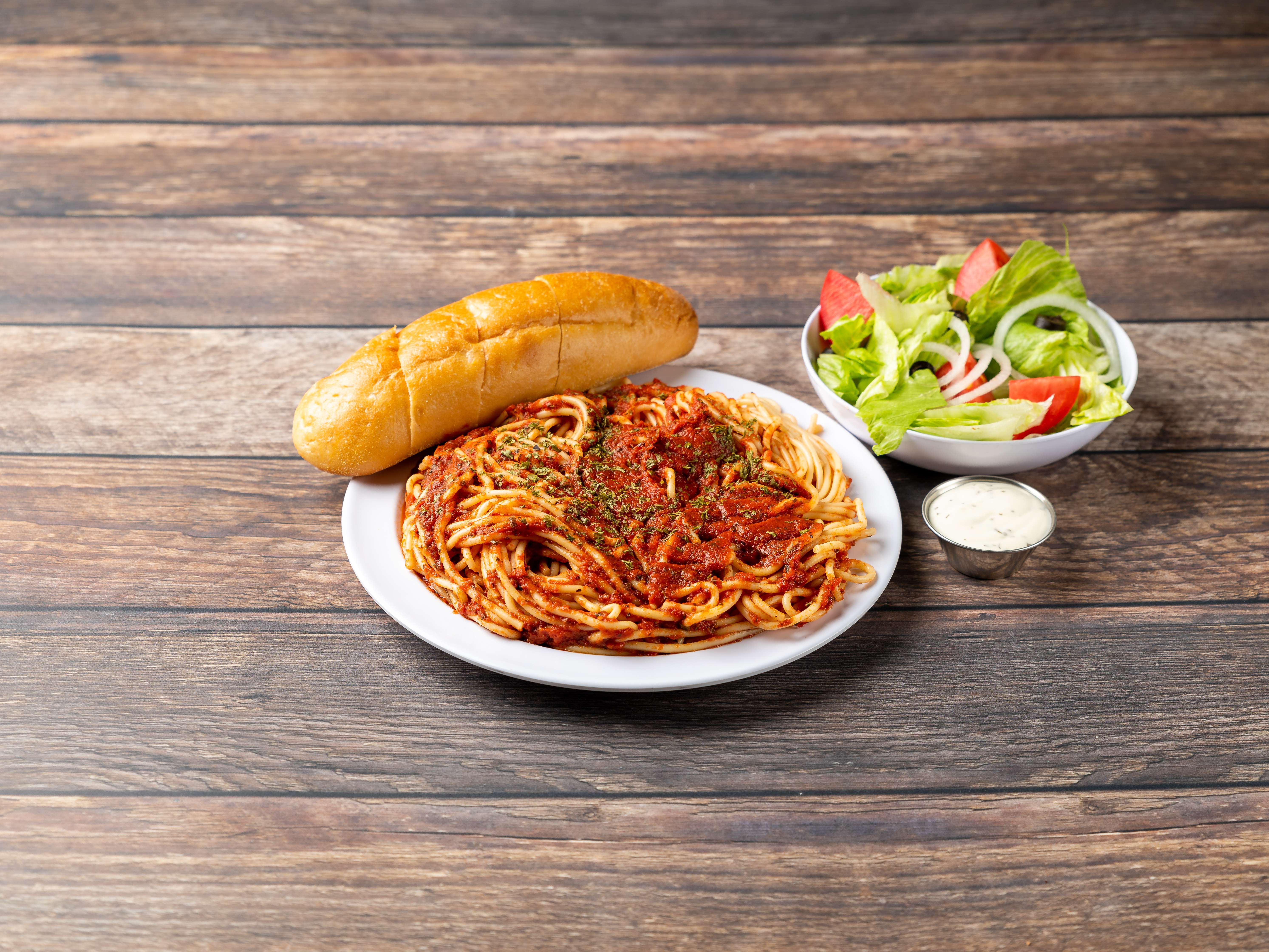 Order Pasta with Homemade Tomato Sauce food online from Maria Lounge & Restaurant store, Reading on bringmethat.com