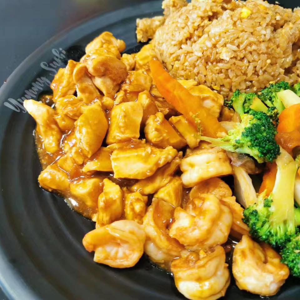 Order Chicken and Shrimp Hibachi Combo food online from Yummy Sushi store, Elyria on bringmethat.com