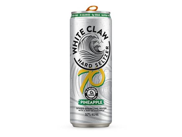 Order White Claw 70 Pineapple Hard Seltzer - 6x 12oz Cans food online from Shell Beach Liquor & Deli store, Pismo Beach on bringmethat.com