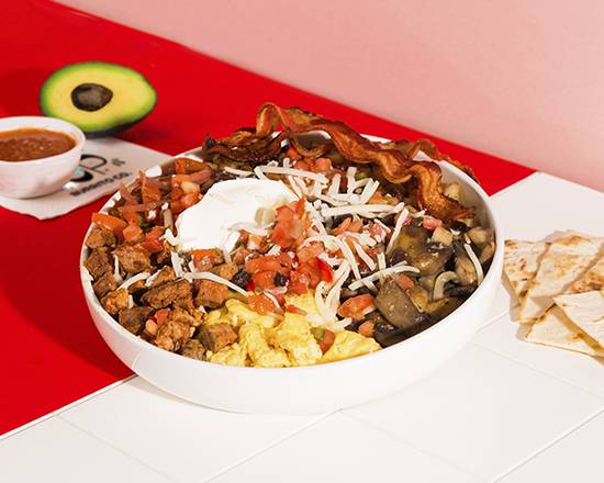 Order Meat Lovers Breakfast Bowl food online from Burrito Effect store, Long Beach on bringmethat.com