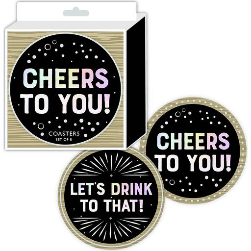 Order The Gift Wrap Company Coasters Cheers (SET OF 8) 137115 food online from Bevmo! store, Albany on bringmethat.com