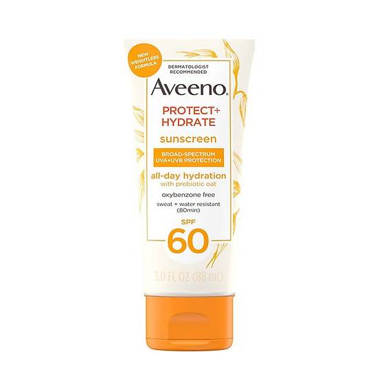 Order Aveeno® 3 oz. Protect + Hydrate Sunscreen Lotion SPF 60 food online from Bed Bath &Amp; Beyond store, Hillsborough County on bringmethat.com