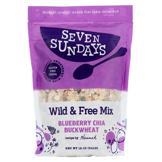 Order Seven Sundays Wild & Free Blueberry Chia Muesli 12oz Bag food online from Everyday Needs By Gopuff store, Littleton on bringmethat.com