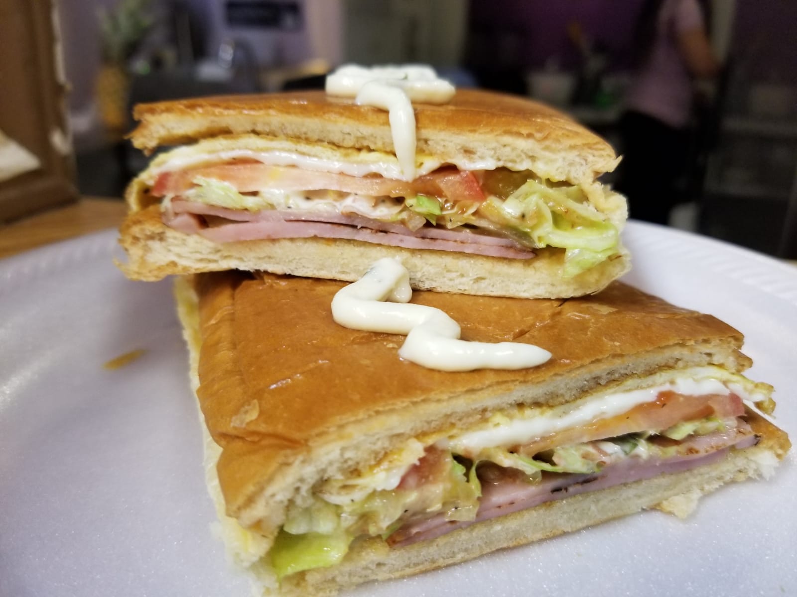 Order Jamon, Queso and Ensalada Sandwich food online from Cafe El Colombiano store, Camden on bringmethat.com