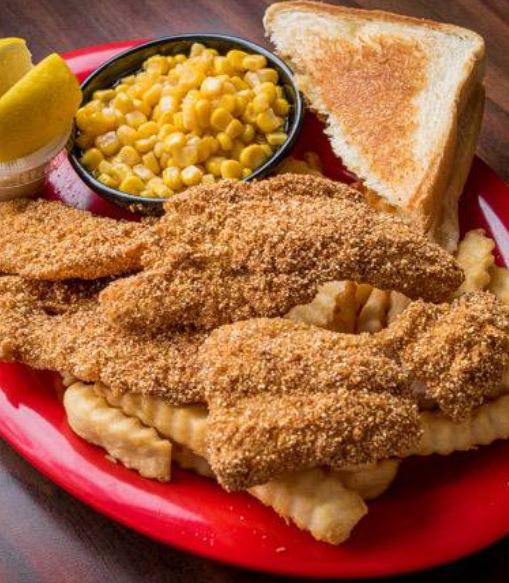 Order Catfish Dinner Plate food online from Tech Cafe store, Lubbock on bringmethat.com