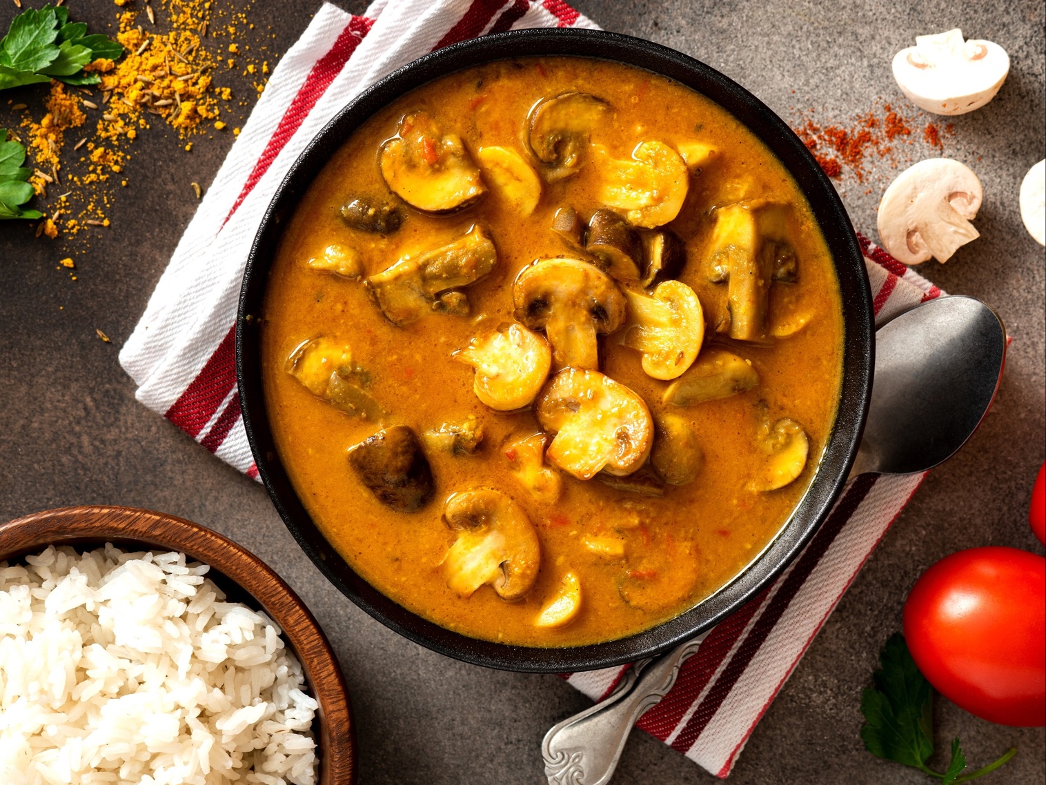 Order MUSHROOM MASALA food online from Thali Of India store, Rochester on bringmethat.com