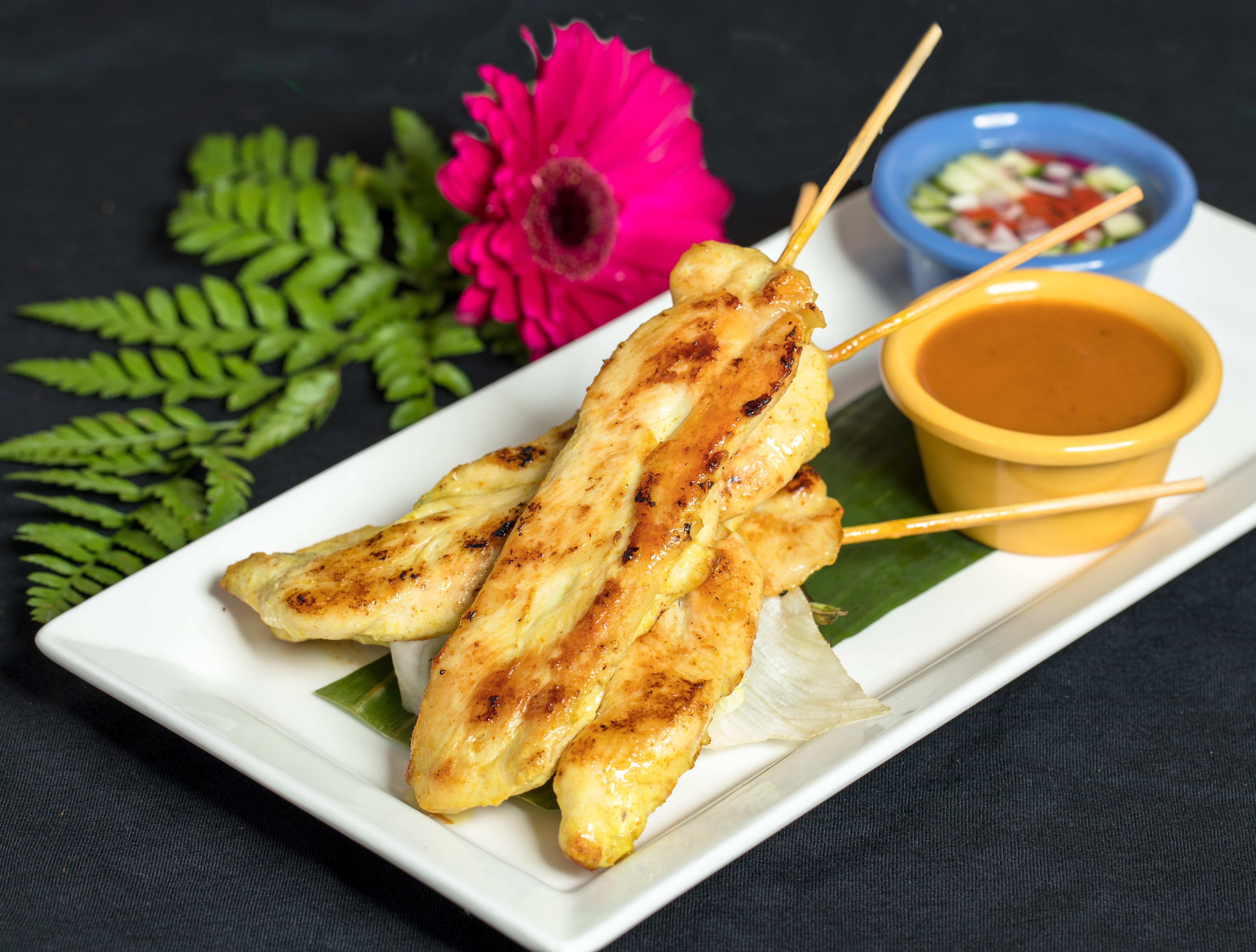 Order  Grilled Chicken Satay (A8) food online from Grace Thai store, Elmhurst on bringmethat.com
