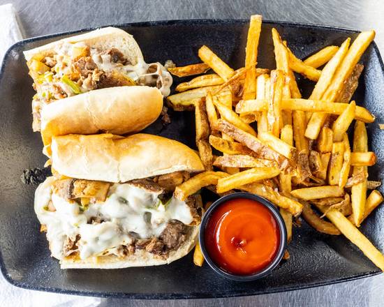 Order Philly Steak Sandwich food online from Two Bucks store, Parma on bringmethat.com