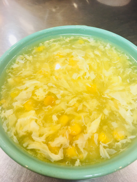 Order 10. Corn Egg Flower Soup food online from Rice n Noodle store, Las Vegas on bringmethat.com