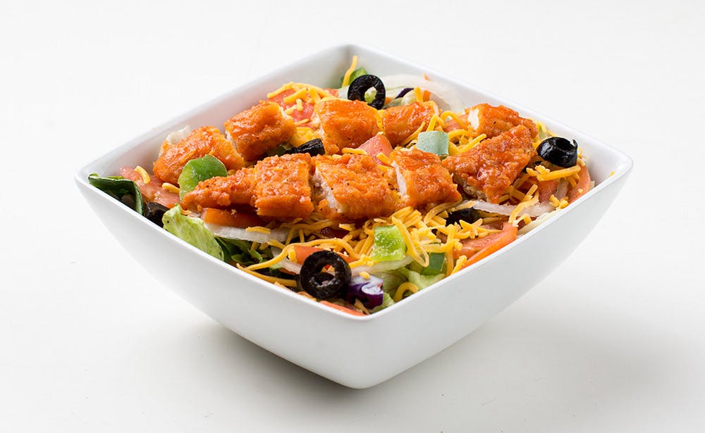 Order Spicy Buffalo Chicken Salad - Small food online from Calz Pizza store, Norfolk on bringmethat.com