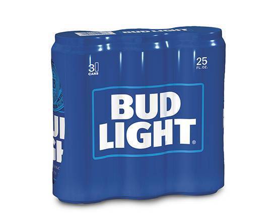 Order Bud Light, 3pk-25 oz Can Beer (4.2% ABV) food online from ampm store, SAN BRUNO on bringmethat.com