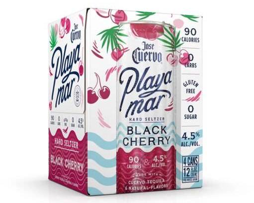Order Jose Cuervo Playa Mar Hard Seltzer Black Cherry 4-Pack, 12oz cans (4.5% ABV) food online from Moby Liquor store, Los Angeles on bringmethat.com