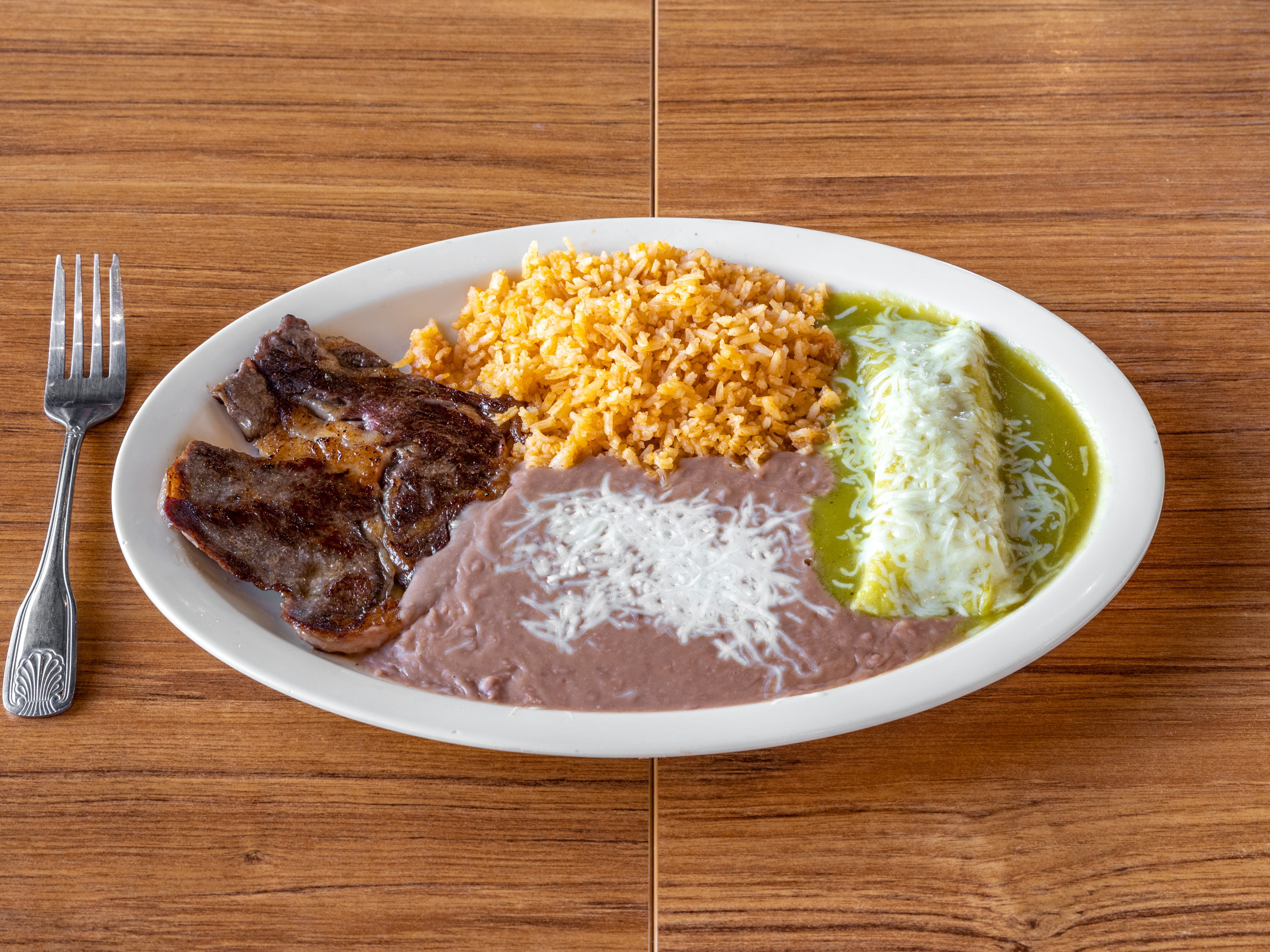 Order Tampiquena Plate food online from Rudy Mexican Grill store, Mesa on bringmethat.com