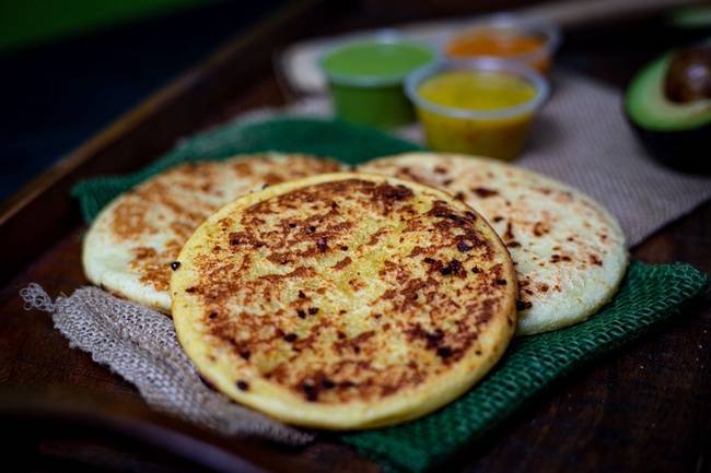 Order ~ Yellow Plain Arepa food online from Guasaca store, Cary on bringmethat.com