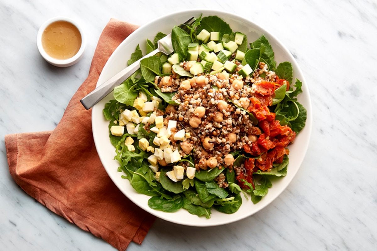 Order Power Greens & Grains Salad (V) food online from Corner Bakery store, Fountain Valley on bringmethat.com