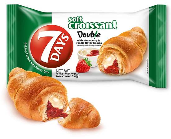 Order DOUBLE CROISSANT WITH VANILLA & STRAWBERRY FILLING, VANILLA & STRAWBERRY food online from Exxon Food Mart store, Port Huron on bringmethat.com