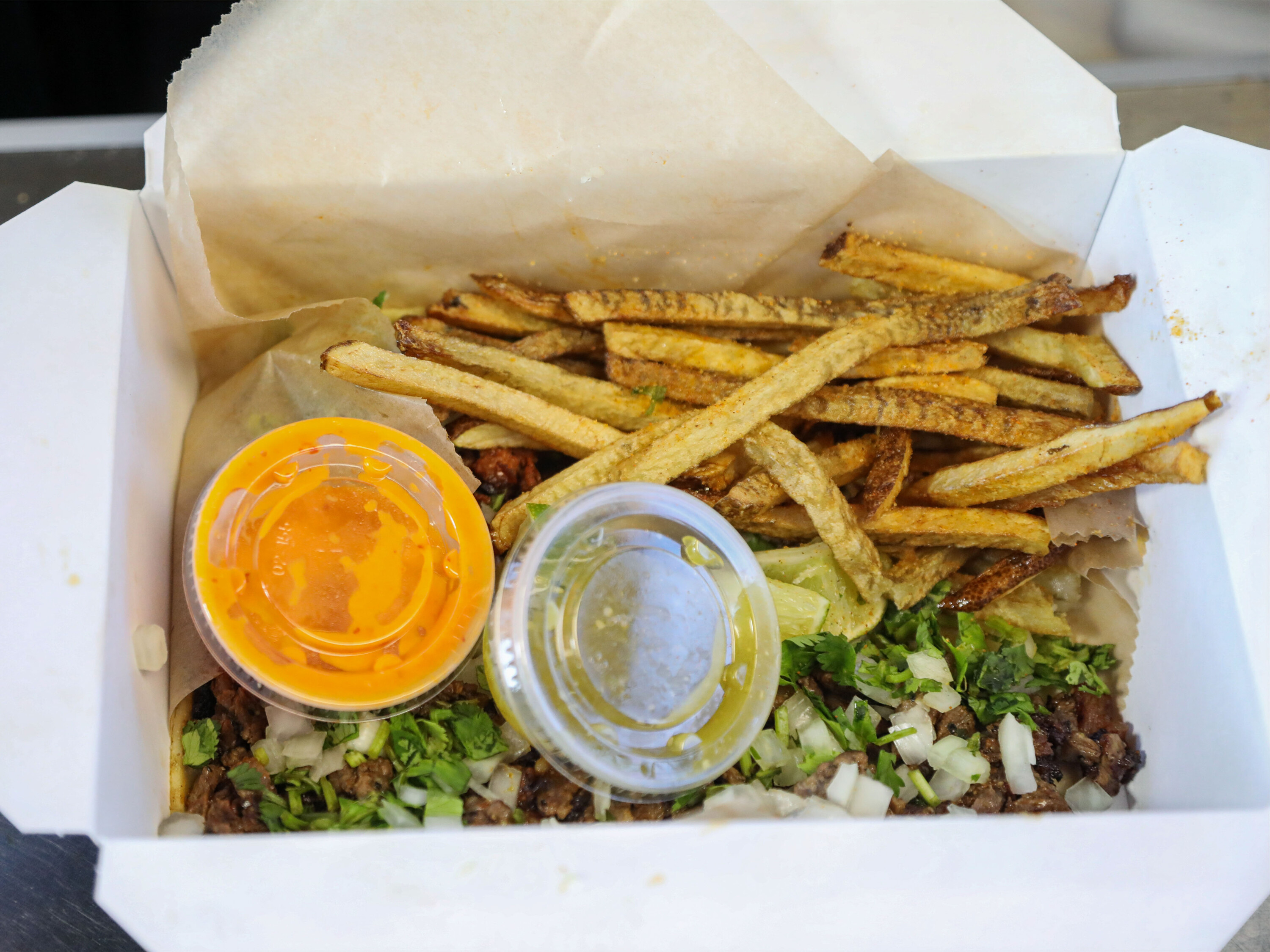 Order #1. Three Street Tacos and Fries food online from Rudy Est. 2020 Llc store, Cedartown on bringmethat.com