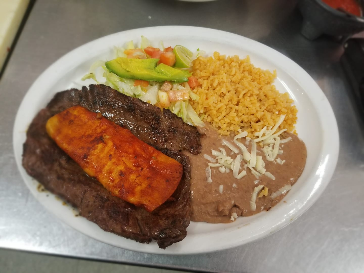 Order Tampiquena Dinner food online from Taqueria Azteca store, Wood Dale on bringmethat.com