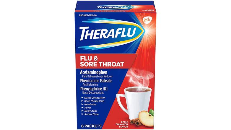 Order Theraflu Flu & Sore Throat food online from Route 7 Food Mart store, Norwalk on bringmethat.com
