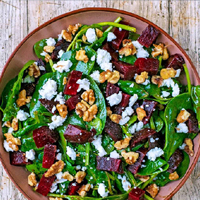 Order Roasted Beet & Goat Cheese Salad food online from Lancaster Brewing Company store, Harrisburg on bringmethat.com