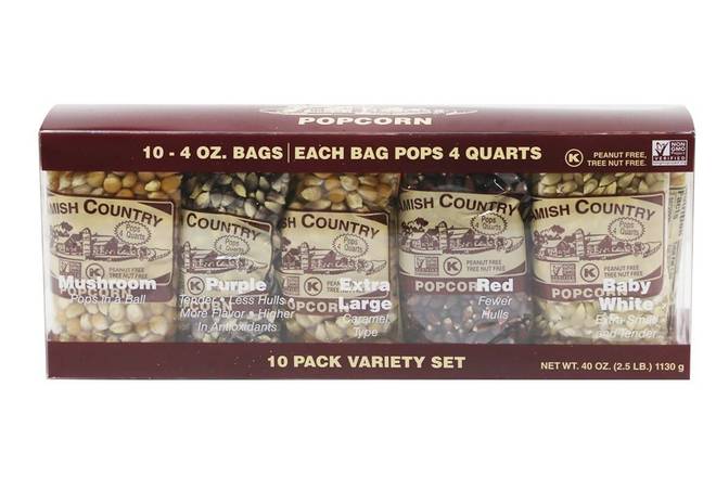 Order Amish Country Popcorn Variety Pack 10 ct food online from Darn Cheap Discounts store, Hartville on bringmethat.com