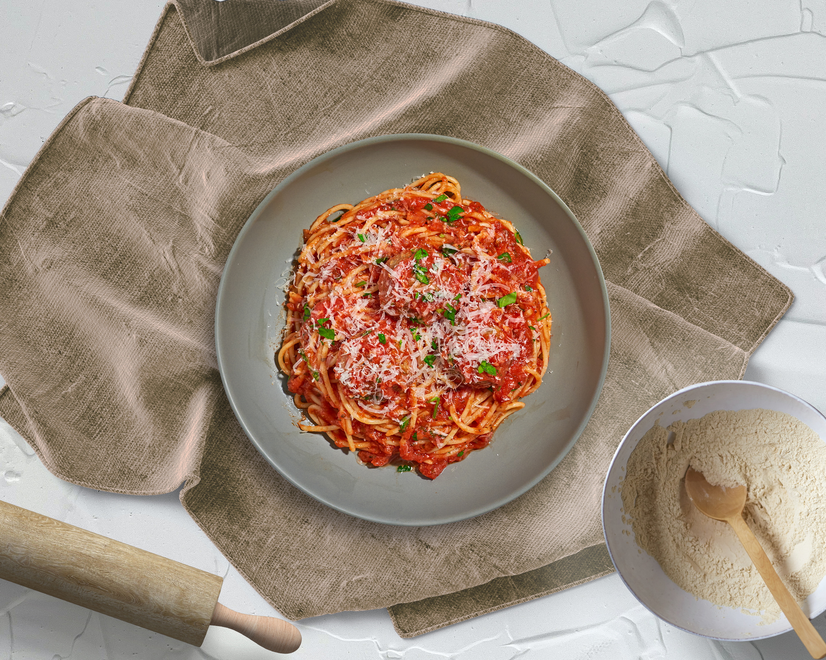 Order Spaghetti with Meatballs food online from Pasta La Vista store, Briarcliff Manor on bringmethat.com