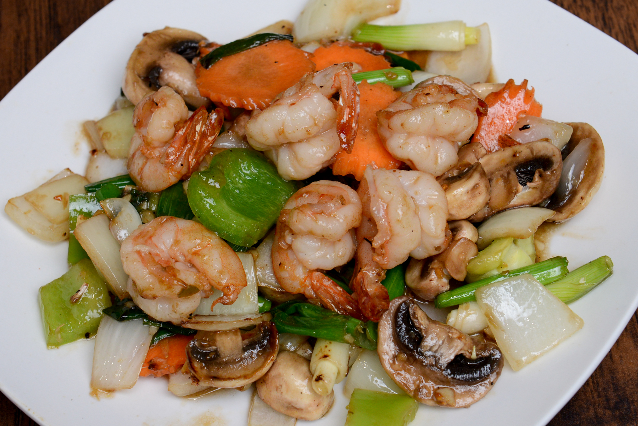Order 45. Shrimp Chili Onion and Mushroom food online from Rincome Restaurant store, Northridge on bringmethat.com